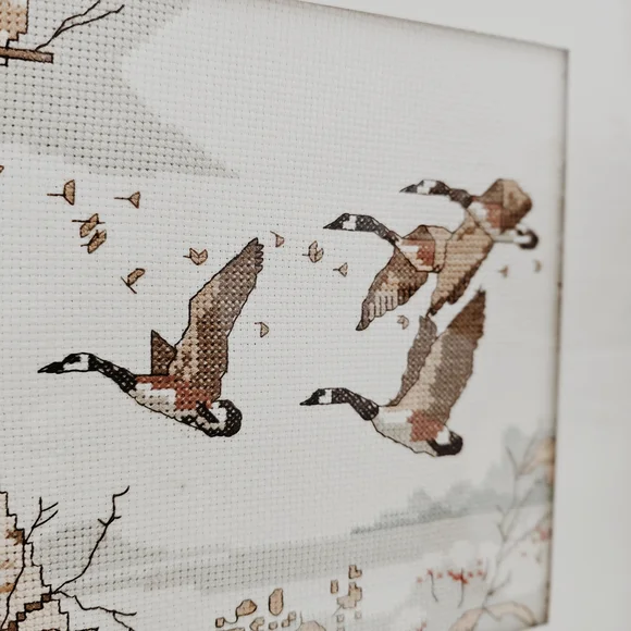 Vintage Cross-Stitch 1984 Canadian Geese Kit By Bernat - Picture 3 of 6